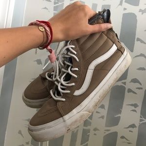 Brown high top vans